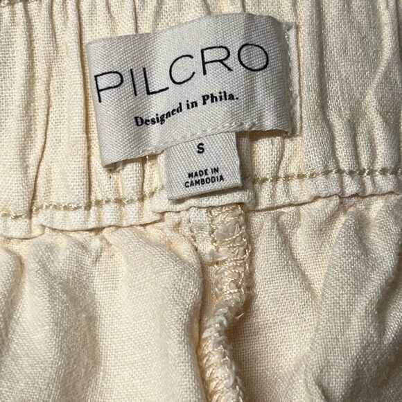 NWT Anthropologie Pilcro Drawstring High Waisted Linen Pants Cream Sz S - Picture 8 of 8